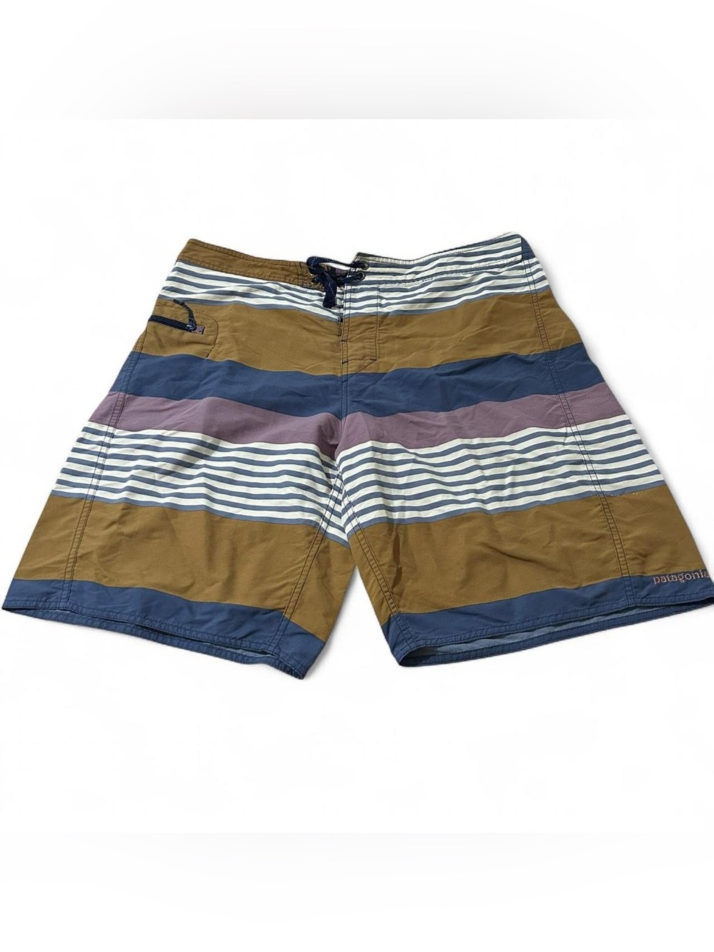 Men’s Patagonia Wavefarer Multicolored Striped Board Shorts Size 36
